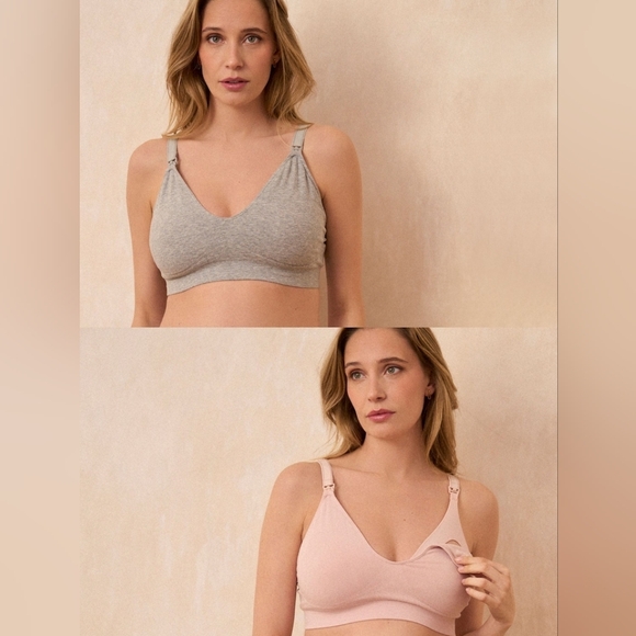 Pair of Seraphine Gray and Pink Nursing Bras| M - Picture 1 of 4